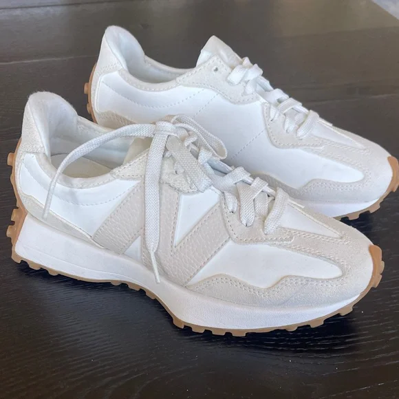 New Balance Women's Cream and White Sneakers - Picture 2 of 3